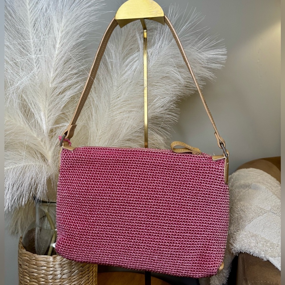 The Sak | Pink Crochet Knit Shoulder Bag - Picture 2 of 8